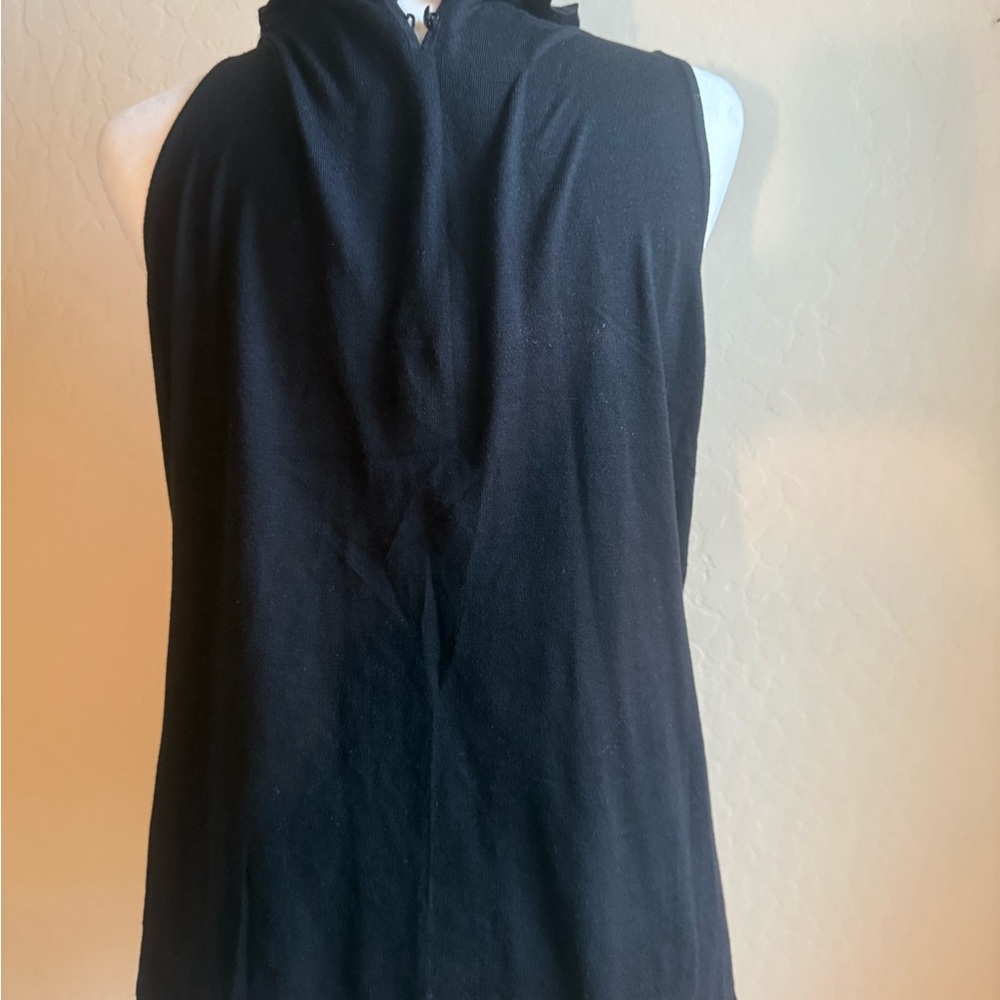Ralph Lauren Elegant Black Ruffled Women's Top w/ sparkly back buttons - Picture 4 of 9